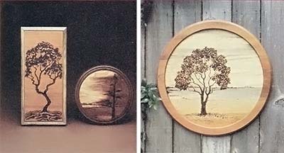 LEFT: Trees and landscapes are among Daniel's favorite subjects. RIGHT: Working with the grain of the wood creates subtle, but marvelous, effects.
